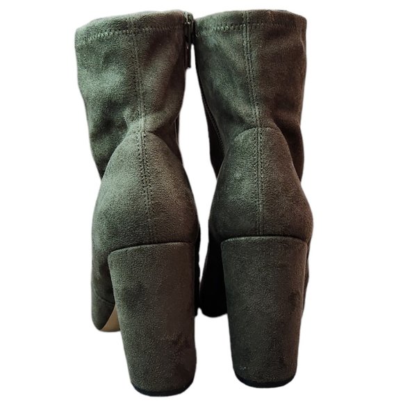 ALDO Army / Olive Green Ankle Length Block Heel Sock Boots / Booties 8.5 - Picture 4 of 9